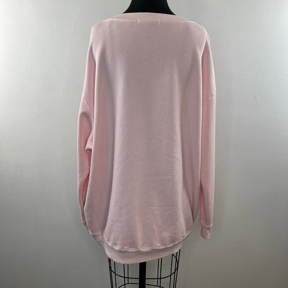 WILDFOX Pink Cotton Blend "I'm The Treat" Graphic Print Pullover Sweatshirt Sz L - Picture 6 of 9